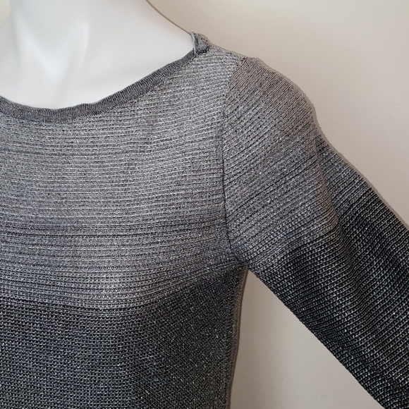 White House Black Market Metallic Silver Top - Picture 8 of 14